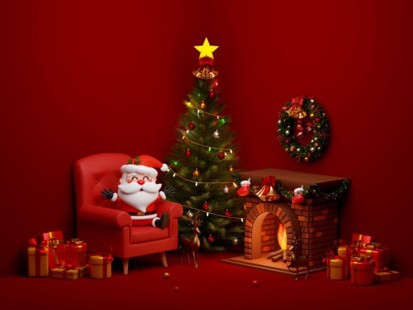 3D Illustration Christmas Theme for Handmade Creations