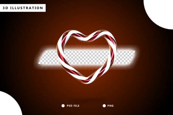 Candy Cane Heart for Christmas Design Illustrations