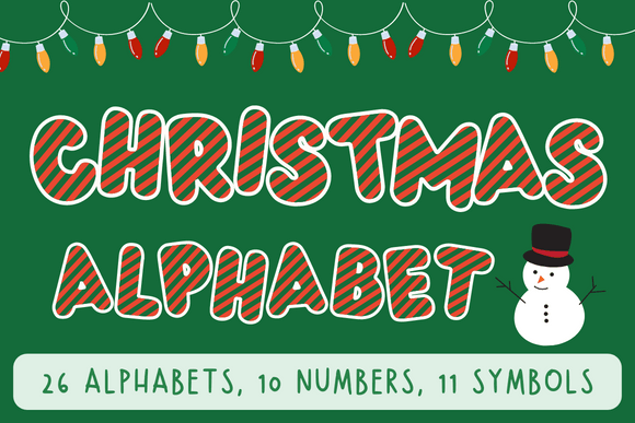 Christmas Alphabet Letter Sublimation Illustrations