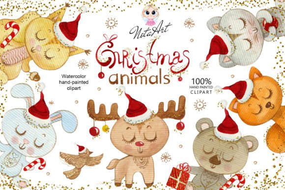 Christmas Animals Clipart for Local Business Branding