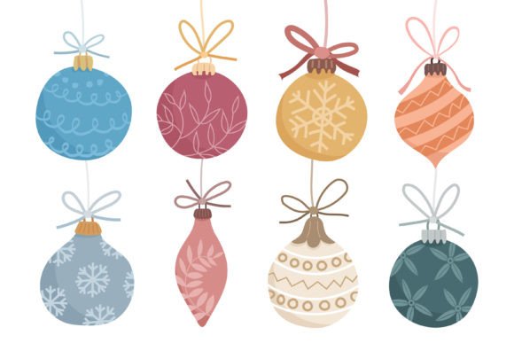 Christmas Ball Collection Illustrations for Handmade Creations