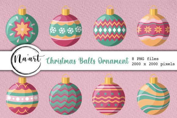 Christmas Balls Ornament Clipart for Handmade Creations