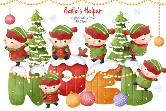 Christmas Cute Santa s Little Helper Illustration Review