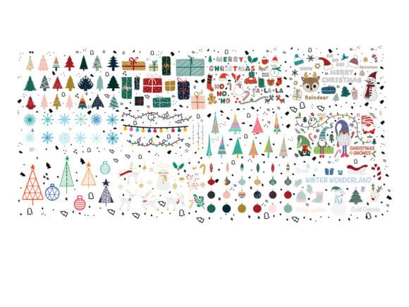 Christmas Elements Mega Bundle Illustrations