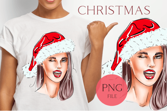 Christmas Fashion Girl Png for Local Business Branding