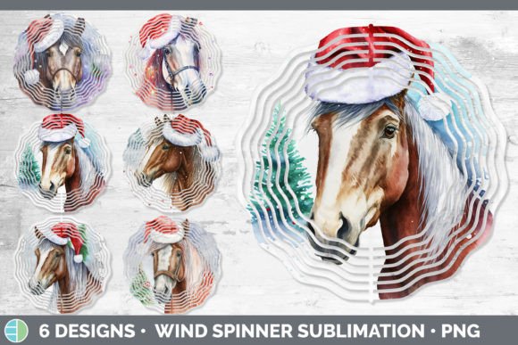 Christmas Horse Painted Wind Spinner S