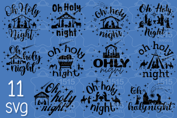 Christmas Nativity Oh Holy Night SVG Illustration Review