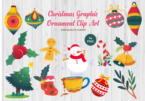 Christmas Style Decorative Clip Art for Branding and Marketing
