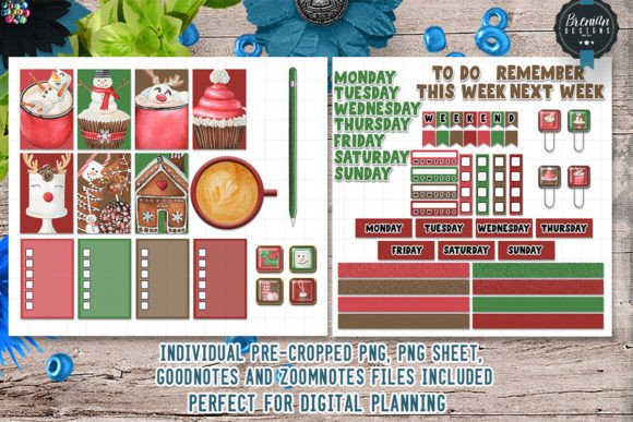 Christmas Sweets Digital Stickers Illustrations