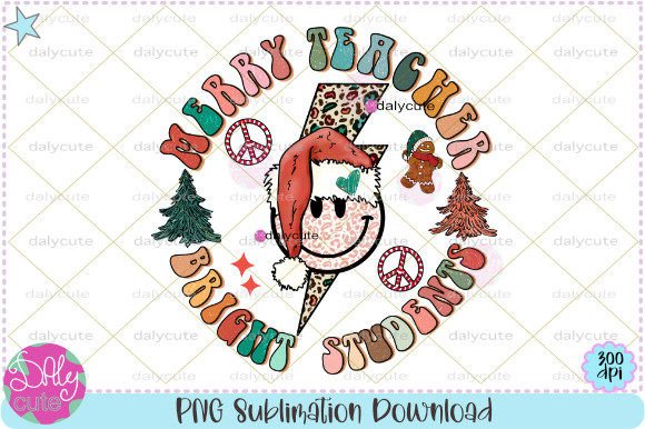 Christmas Teacher PNG, Retro Christmas Illustrations