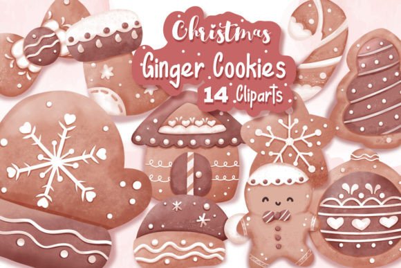 Christmas Theme Ginger Cookies Vol 01 Illustrations