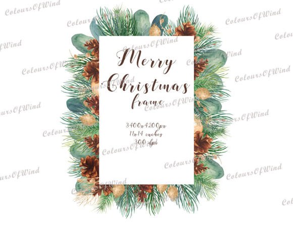 Christmas Tree Frame Clipart for Branding and Marketing