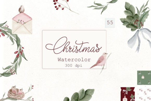 Christmas Watercolor - Png and Patterns for Creative Projects