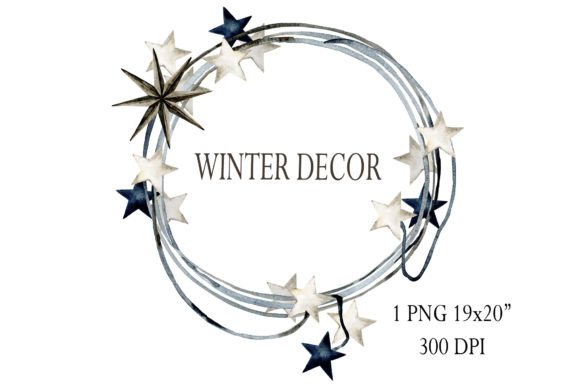 Christmas Wreath Nordic Winter PNG for Cricut & Handmade Projects