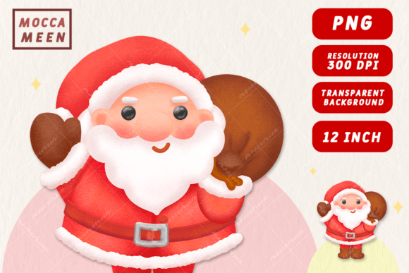 Cute Santa Christmas Character Illustration