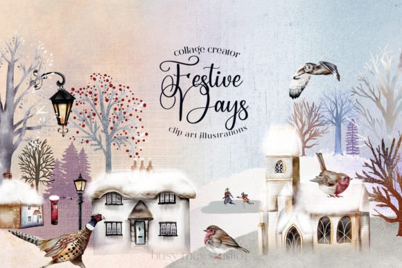 Festive Days Illustrations Christmas PNG for Branding