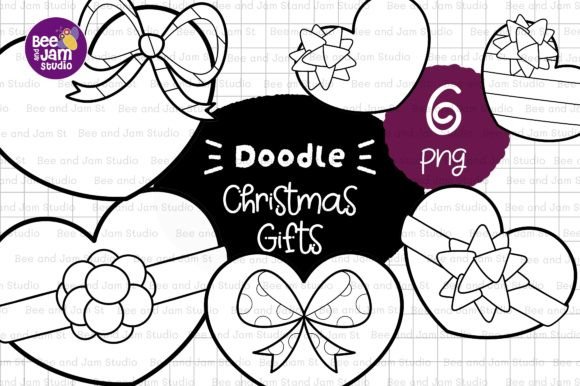 KDP Coloring Christmas Gift Line Art Illustrations