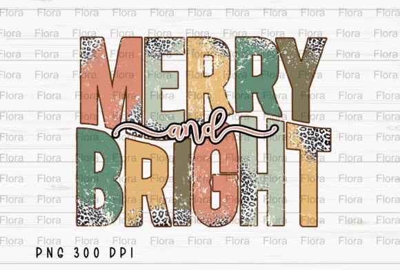Merry and Bright Christmas Leopard PNG Illustration