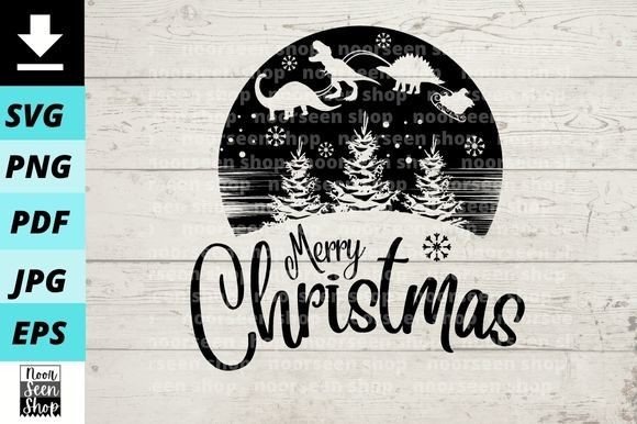Merry Christmas Dinosaur Kids Shirt SVG Illustrations