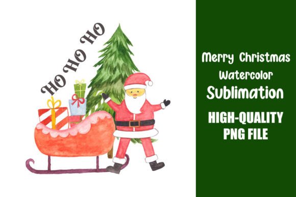 Watercolor Christmas Sublimation PNG for Creative Projects